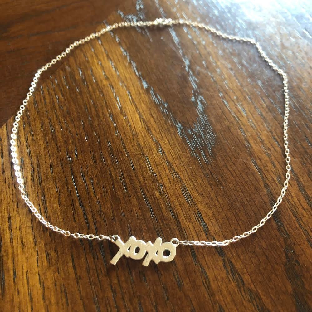 Silver necklace XOXO